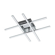 Plafoniera Moderna Lasana 1 Acciaio Cromo 4 Luci Led Integrato 5,3W