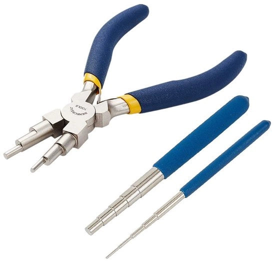 Strumento per avvolgere filo 2 in 1 - Ago per avvolgere filo - Asta per piegare 6 in 1 - Per filo di gioielleria - Dimensioni 143,5/141,5 x 13,5/7,5 mm - Esperienza creativa - Strumenti per gioielleria