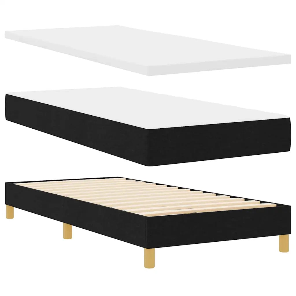 Letto a molle con materasso Nero 100 x 200 cm Tessuto 3340264