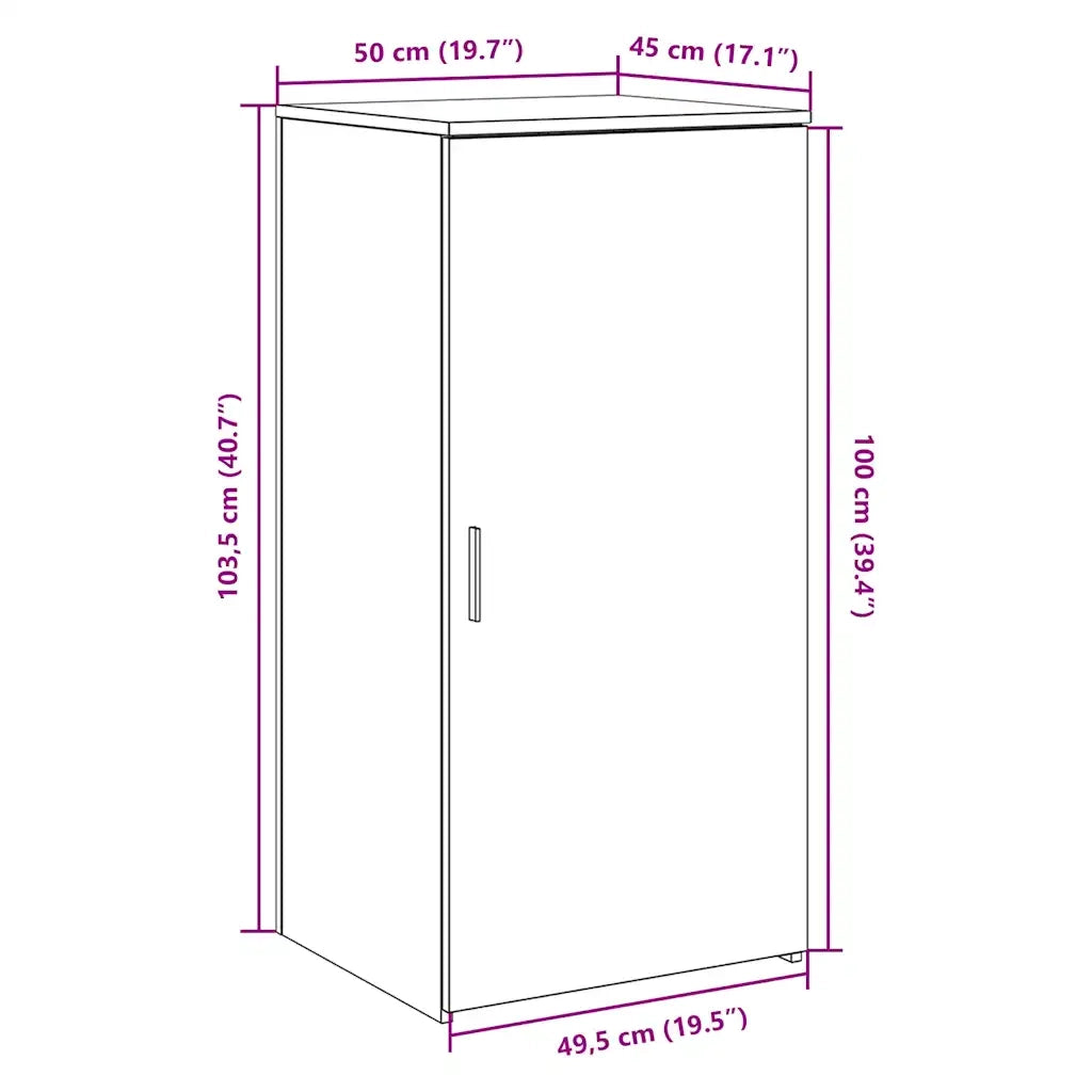 Mobile Portaoggetti Grigio Sonoma 50x45x103,5 cm in Truciolato 859047