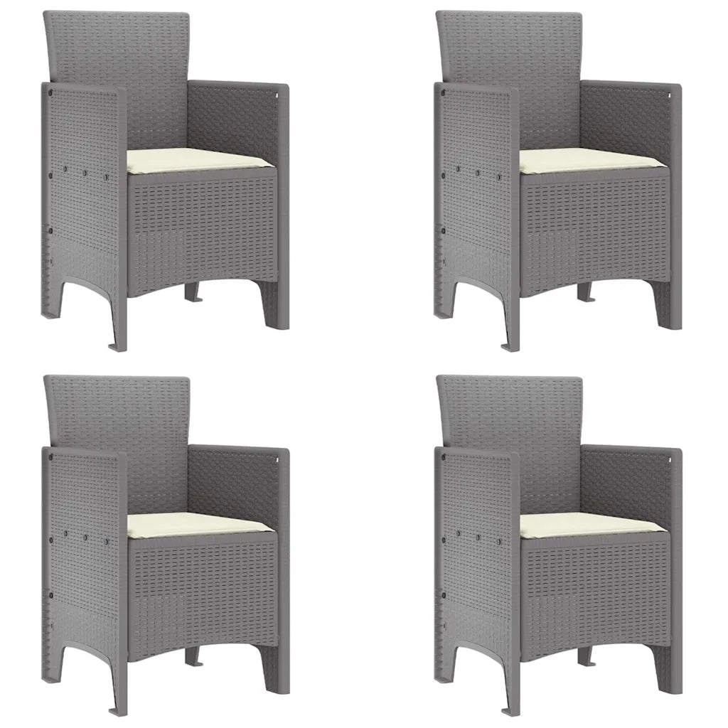 Set da Pranzo per Giardino 5 pcs Grigio chiaro Polipropilene