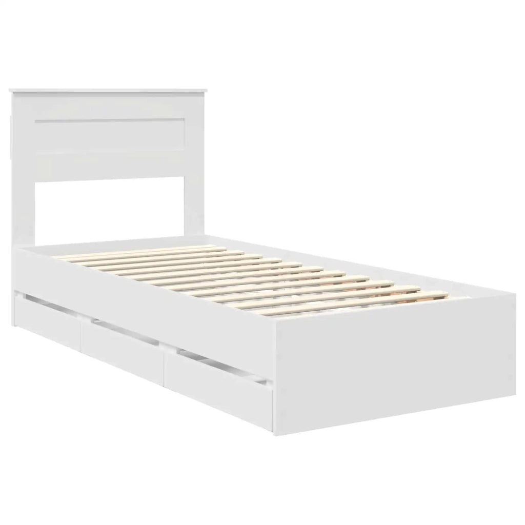 Struttura del letto-Giroletto-Rete del Letto Bianco 100 x 200 cm Legno Ingegnerizzato 690480