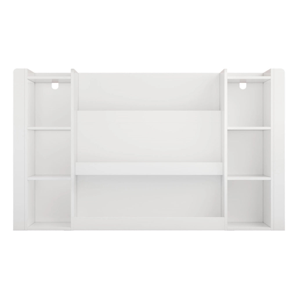Libreria per bambini con vani aperti e angoli arrotondati in MDF bianco
