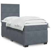 Giroletto a Molle con Materasso Grigio Scuro 90x200 cm Velluto 3293105