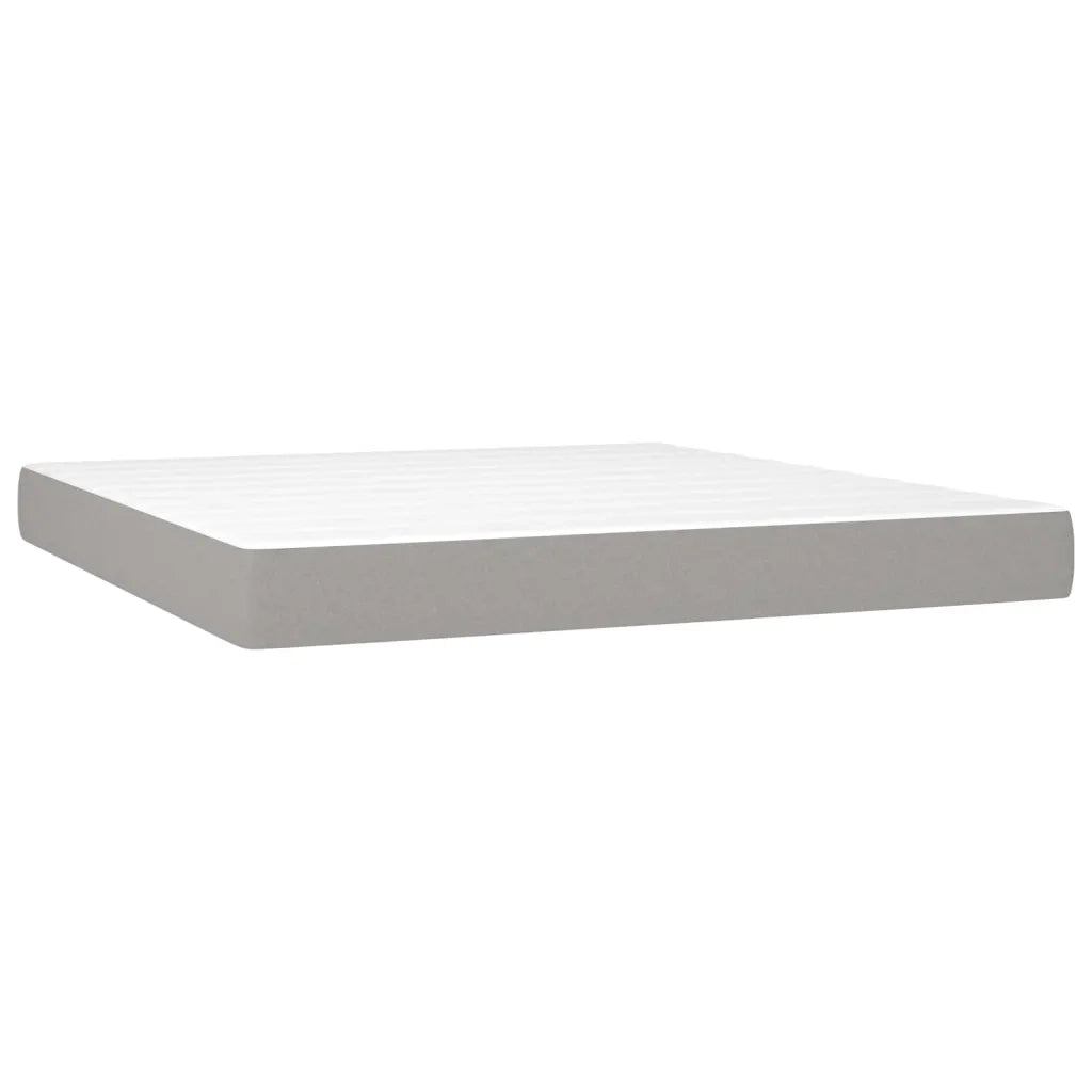 Giroletto a Molle con Materasso Grigio Chiaro160x200 cm Tessuto 3131281