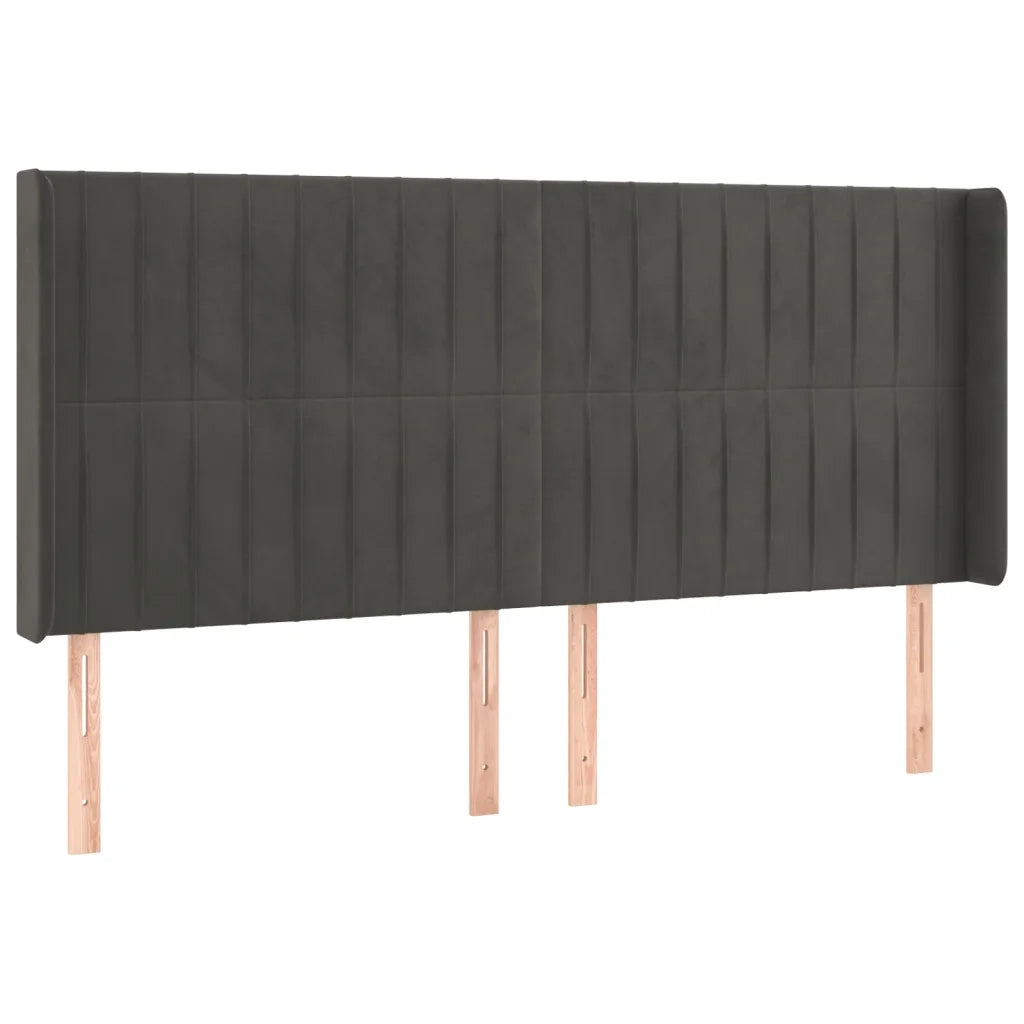 Letto a Molle con Materasso e LED Grigio Scuro 180x200 cm