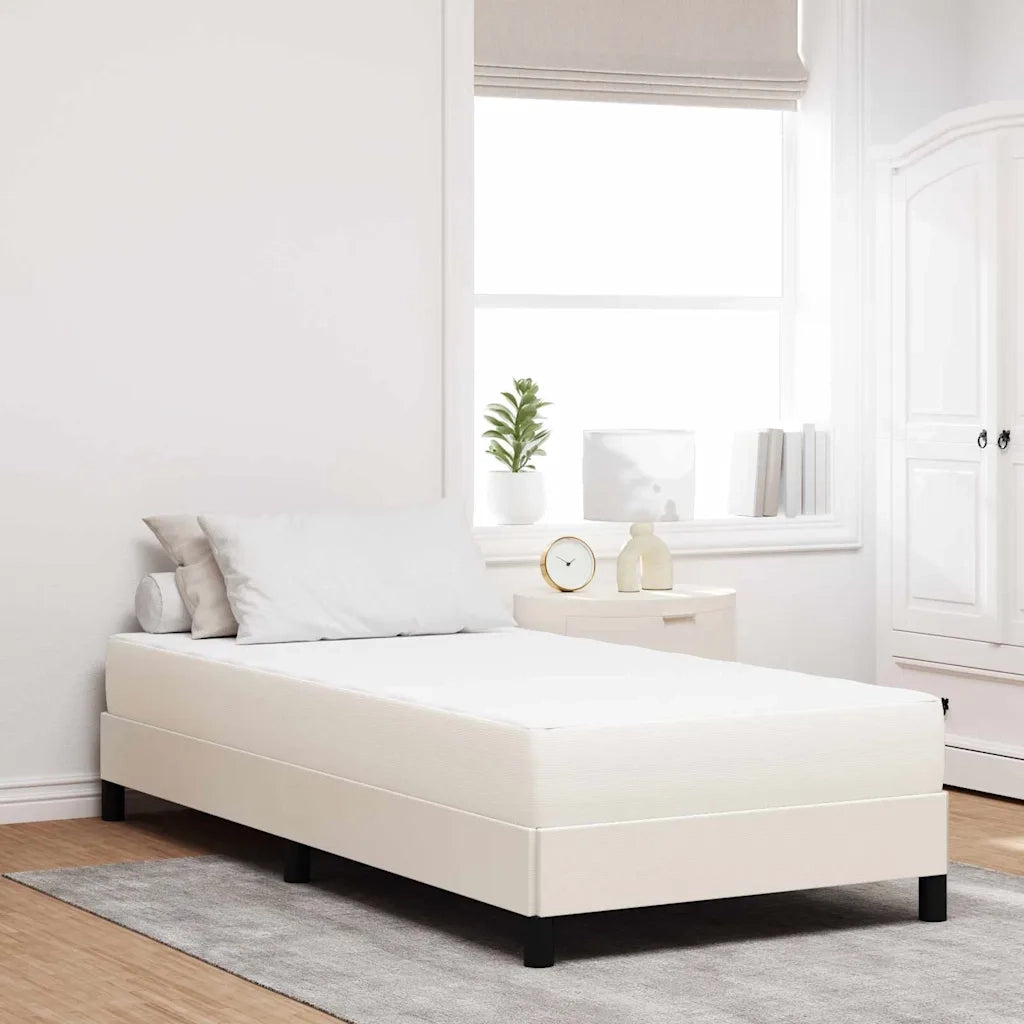 Letto singolo | Letto per adulti | Materasso da Letto con materasso Crema 100 x 200 cm Tessuto
