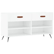 Panca Porta Scarpe | Scarpiera | Mobile per scarpe Bianca 102x35x55 cm in Legno Multistrato