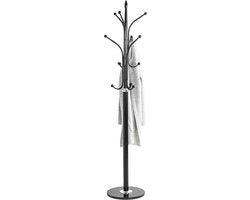 Supporto per abito - Appoggio per giacche - Piede metallico stabile - 179 cm alto - Nero