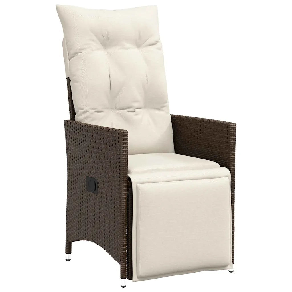 Set da Pranzo per Giardino con cuscino 7 pcs Marrone polyrattan 3379574