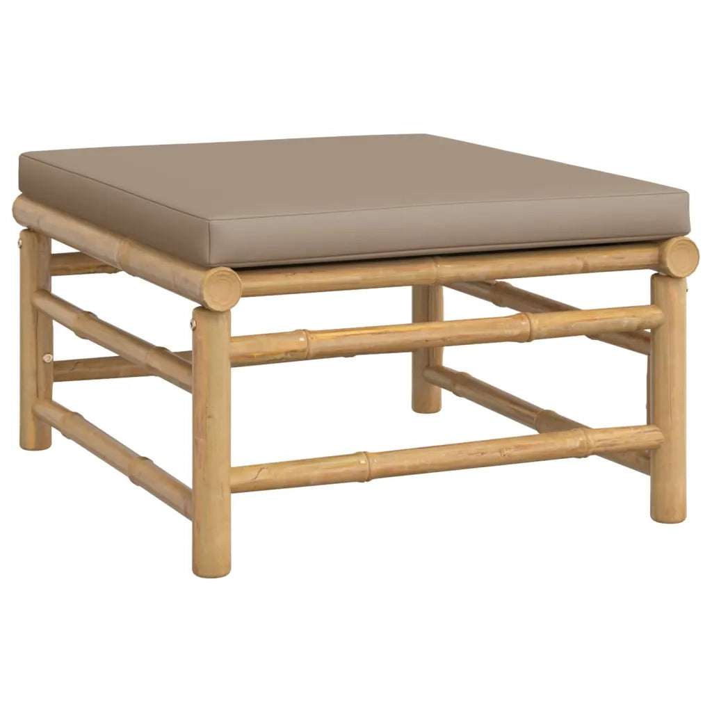 Set Salotto da Giardino 8pz con Cuscini Tortora Bambù 3155126