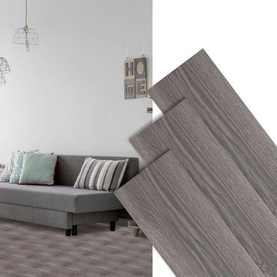 Pavimento in PVC - Pavimenti in PVC - Pavimento in vinile - Pavimenti in vinile - Naturale - 91,5 x 15,2 cm x 1,5 mm - Spessore 1,5 mm - 7 piastrelle - Tegola da notte Eichen
