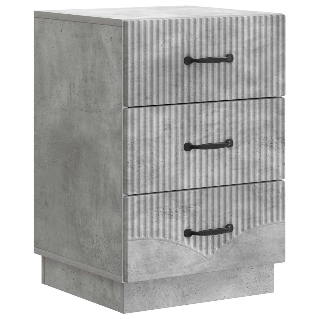 Comodino | Armadio da Notte | Mobiletto da notte con cassetto Grigio Cemento 43 x 41 x 63,5 cm