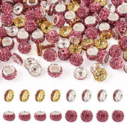 Strass in ronde disco di polimero con spaziatura per gioielli - 120 pezzi - dimensioni 10-12x3,5-7,5 mm - diametro foro 1,8-5 mm