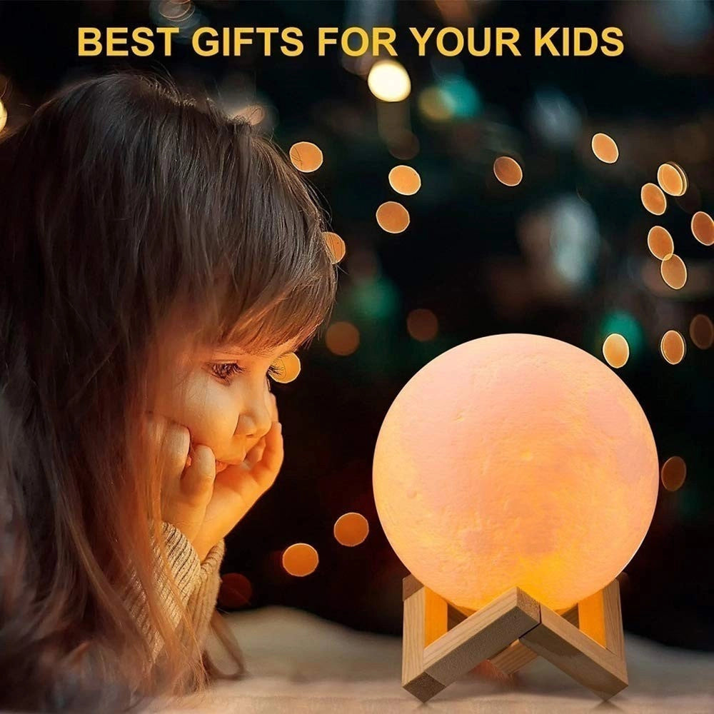 Trade Shop - Lampada Led 3d A Forma Di Luna Usb Luna Luce Regolabile Notturna Con Filo -