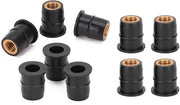 Noccioli in gomma 10 pezzi - Noccioli ciechi in gomma - M6 universali - Kit di ricambio - Per motocicletta/ATV - Leggeri e facili da usare - Noccioli a vite in gomma