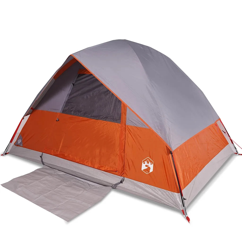 Tenda da Campeggio a Cupola 2 Persone-Tenda per Escursionismo Arancione Impermeabile 944988