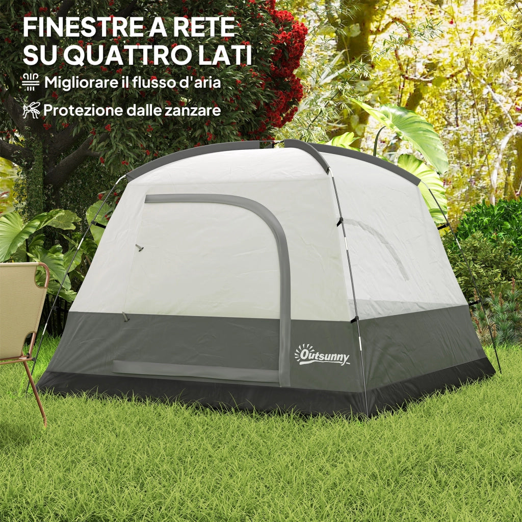 Tenda da Campeggio-Tenda per Escursionismo  per 3 Persone Impermeabile con Tasca, Gancio per Lanterna e Borsa, 2x2x1.35m, Arancione