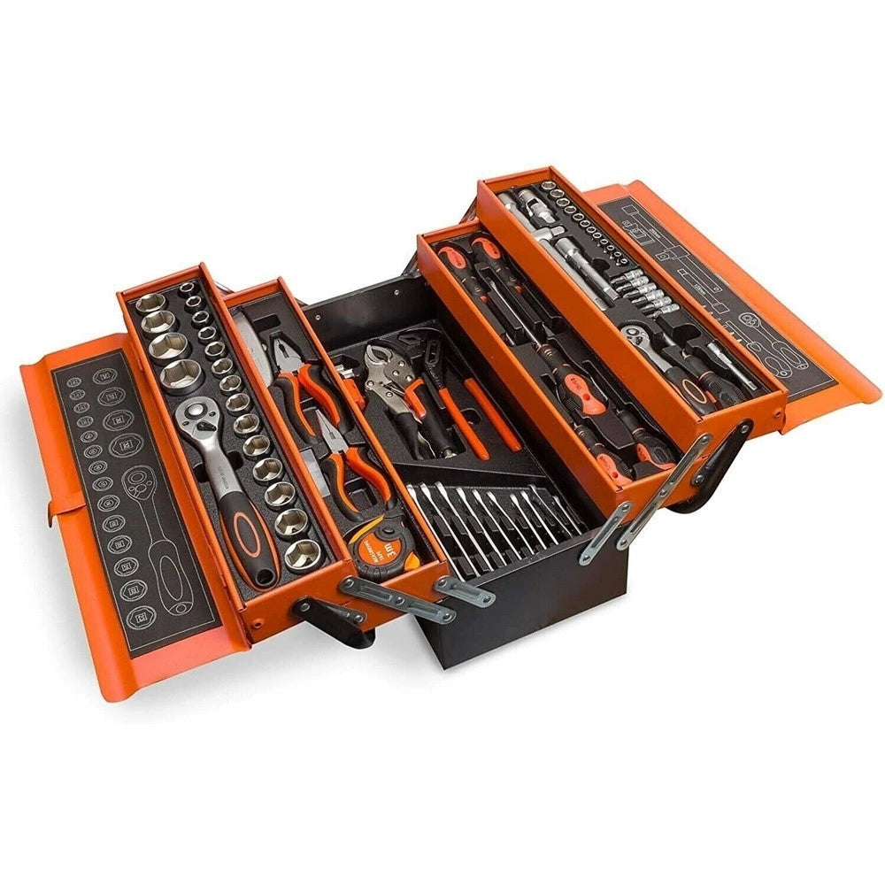Trade Shop - Cassetta Attrezzi Valigetta Porta Utensili 85 Pezzi Completa Professional Tools -