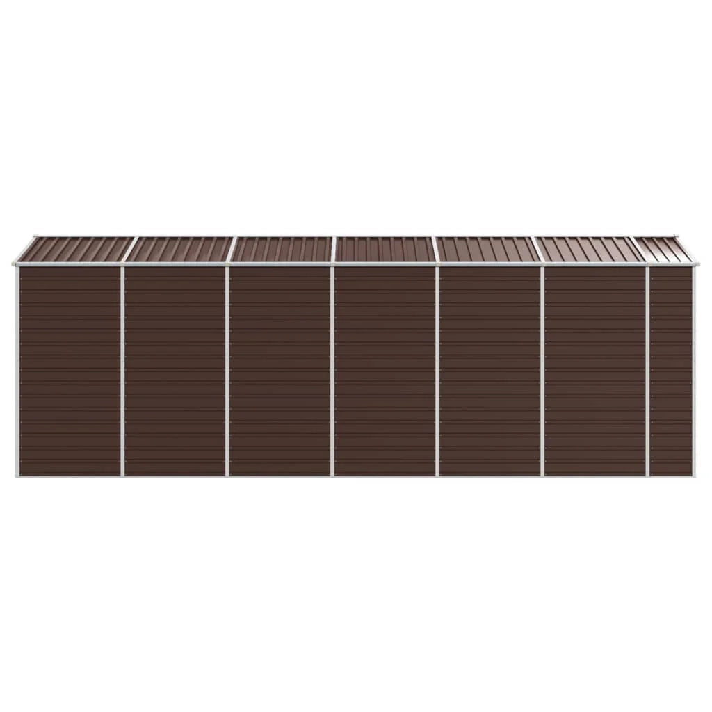 Casetta da giardino cabina ripostiglio casetta da esterno robusta casetta per attrezzi 191 x 555 x 198 cm acciaio zincato marrone 02_0022273