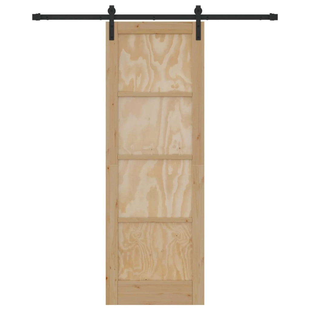 Porta scorrevole Naturale e Nero 73,5 x 211 cm 3445396