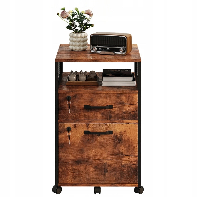 Armadio su ruote per l'archiviazione di documenti con cassetti chiudibili a chiave loft 69 cm