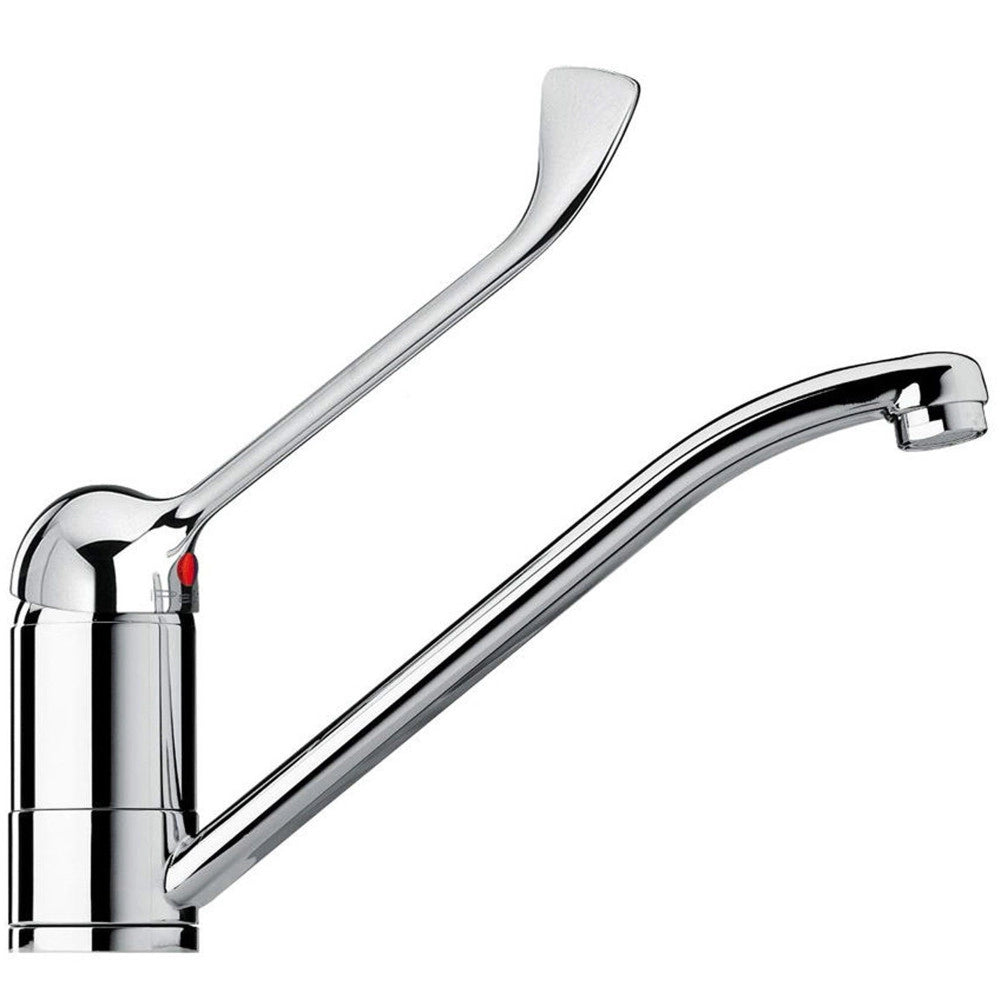 Trade Shop - Rubinetto Miscelatore Lavabo Comando A Gomito Con Leva Lunga Clinica Ristorante -