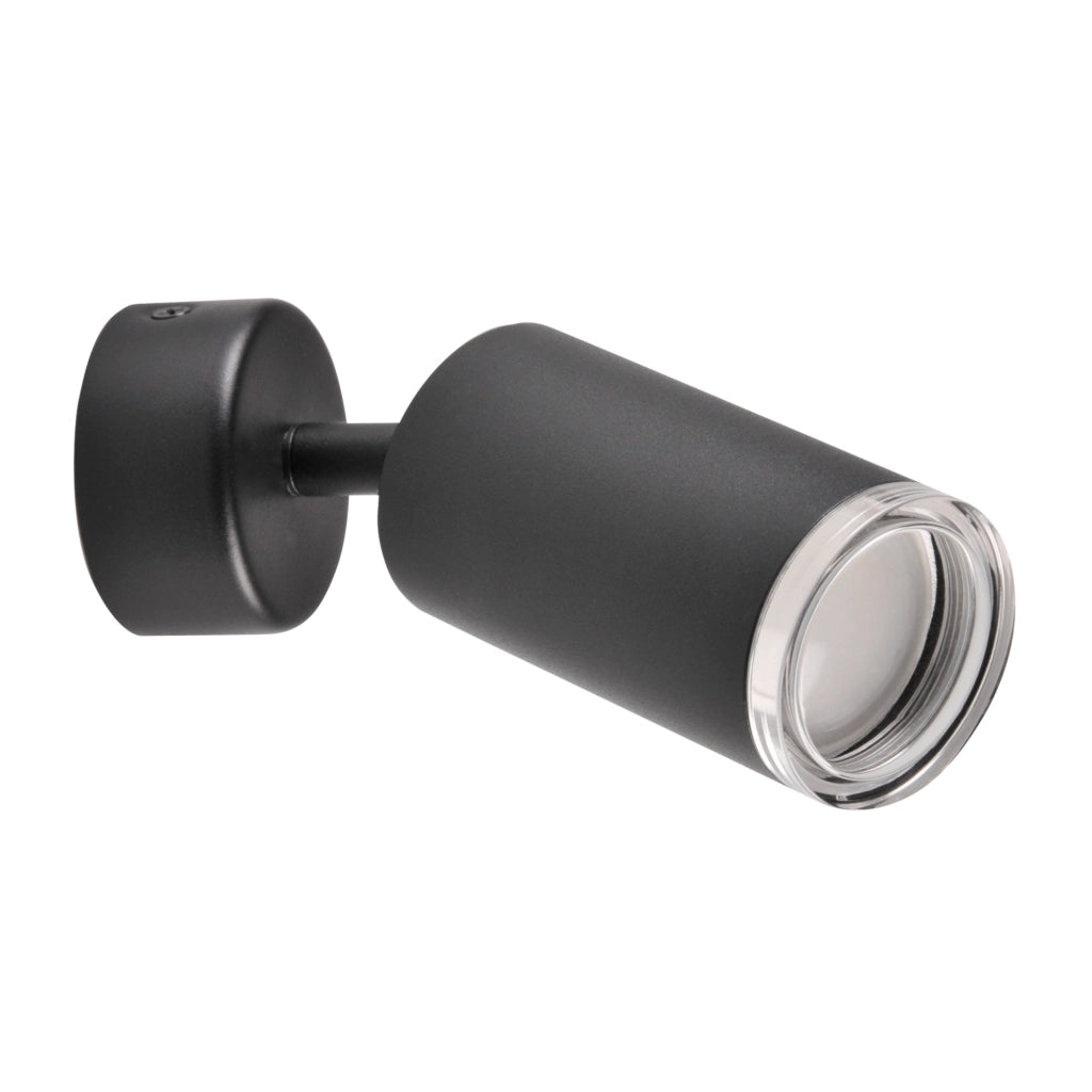 Faretto parete/soffitto 1 luce TURYN nero GU10 orientabile IP44