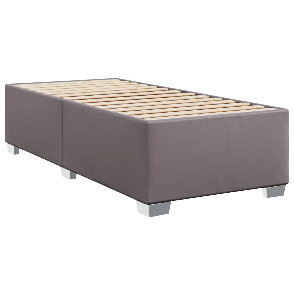 Letto singolo | Letto per adulti | Giroletto Grigio 100x200 cm in Similpelle