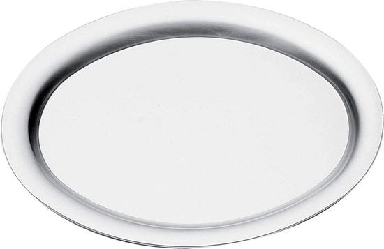 Piatto di servizio ovoidale in acciaio - Lunghezza 23 cm - Larghezza 18 cm