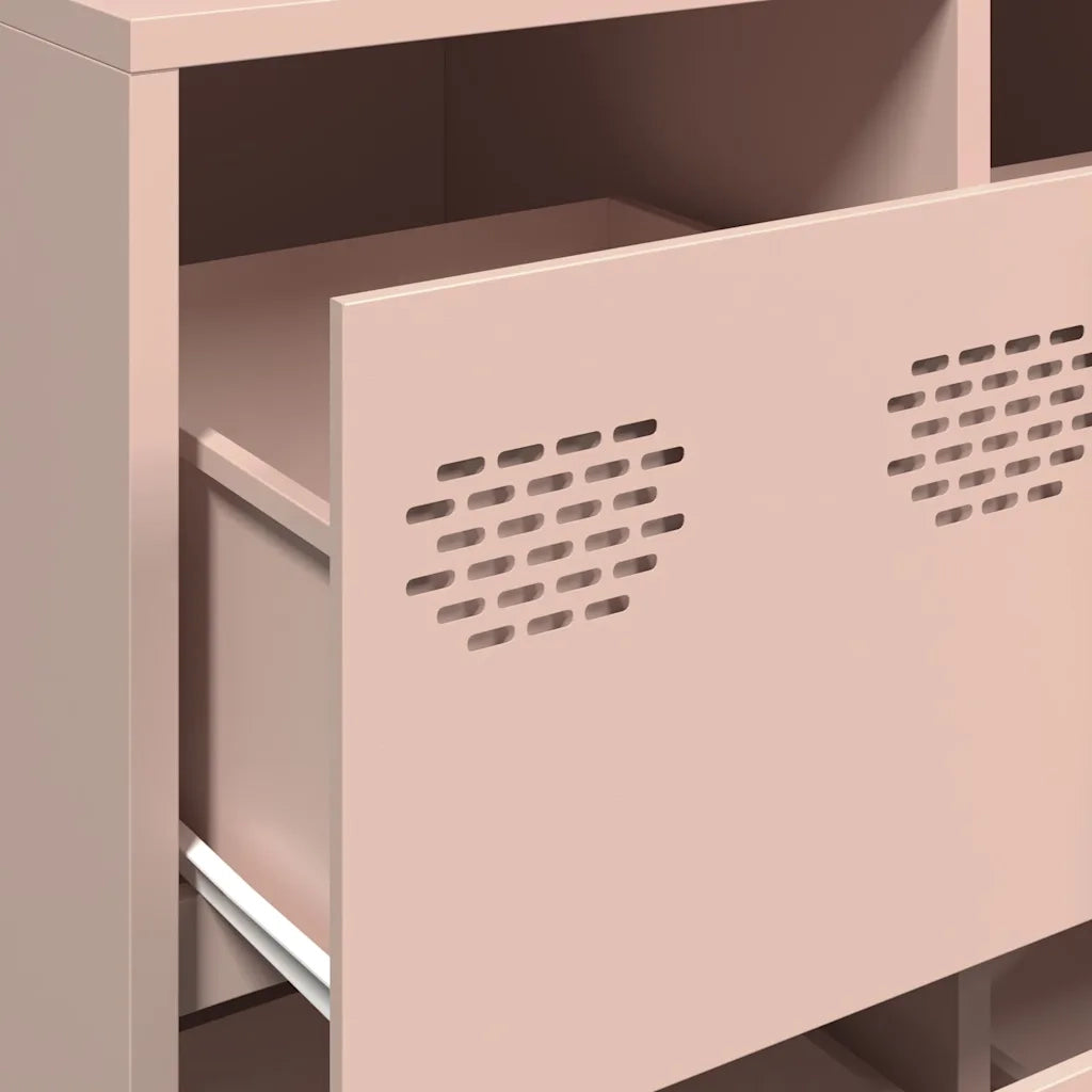 Credenza | Madia | Buffet da pranzo | Armadio da pranzo Rosa 135x39x73,5 cm in Acciaio Laminato a Freddo