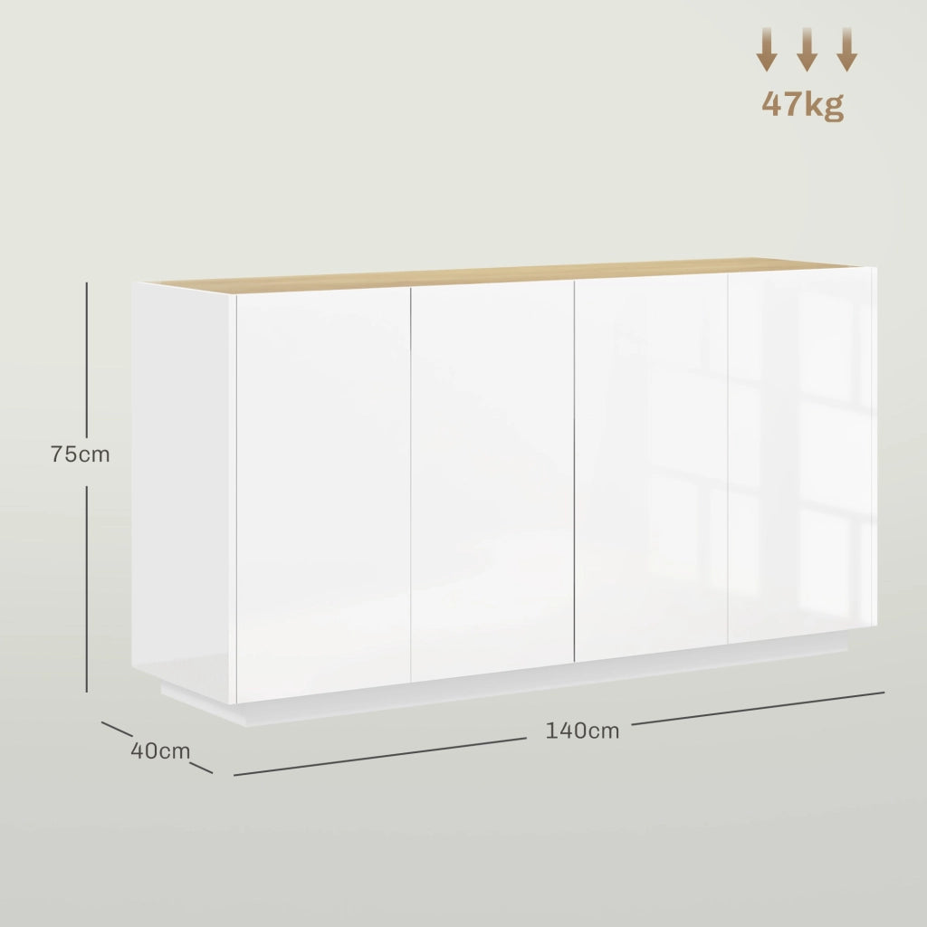 Credenza ¨C zephmum ¨C Bianco Lucido 140x40x75