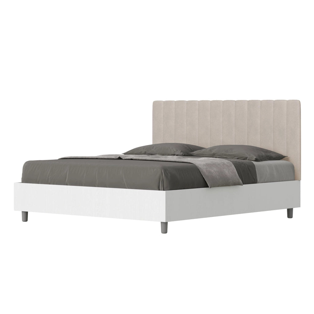 Letto Matrimoniale 160x190 cm con Rete Kaia Sabbia