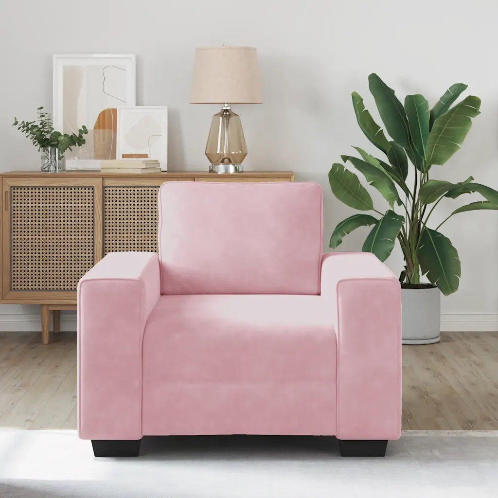 Divano Sedia Rosa 100x77x82 cm Velluto 4105250