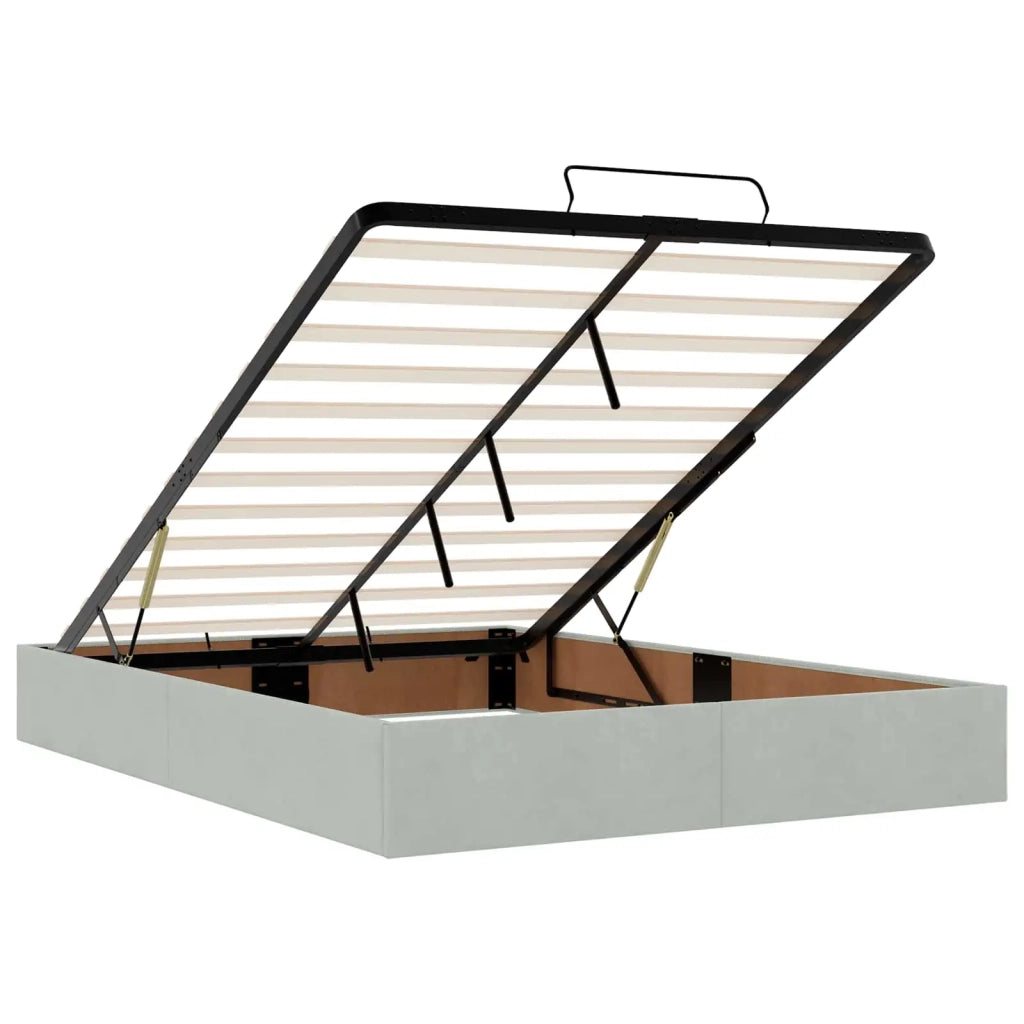 Letto Ottomano con Materasso e LED Grigio Chiaro 140 x 200 cm 3458235
