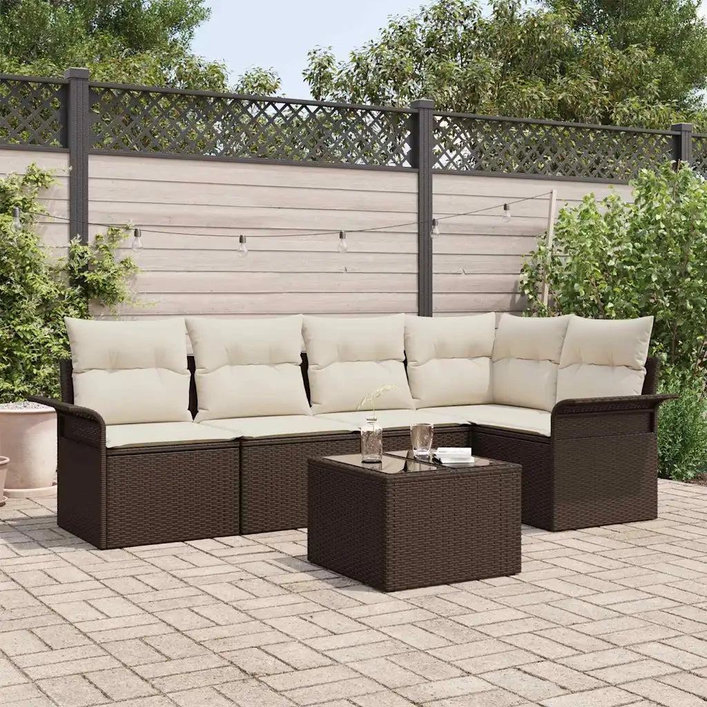 Set Divano da Giardino 6 pcs Marrone polyrattan 3354037