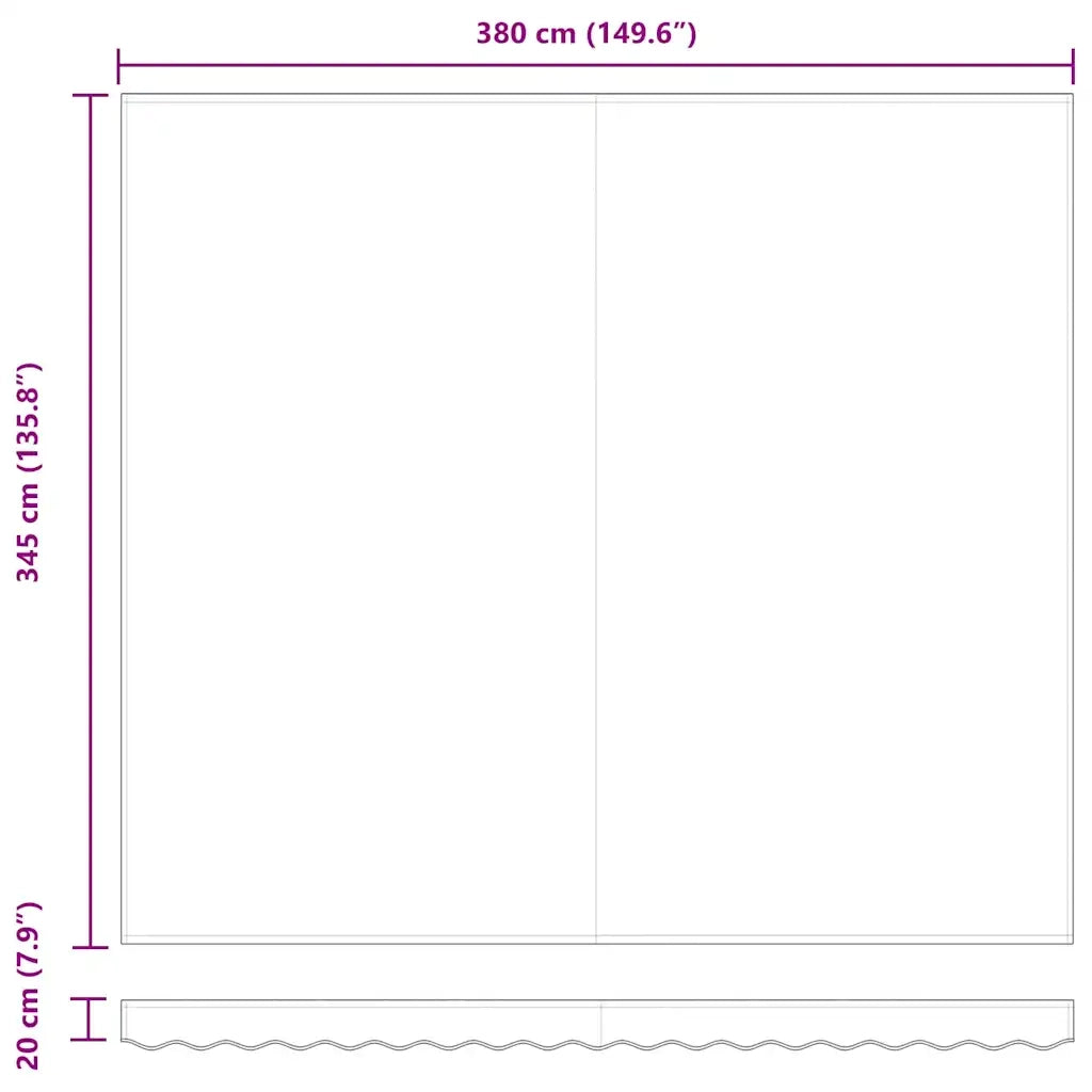 Telo di ricambio per tenda da sole Verde e Bianco 380 x 345 cm 42000659