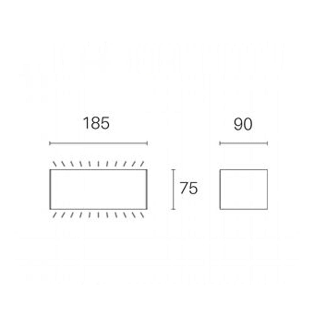 Applique Da Esterno Contemporanea Box Alluminio E Vetro Caffè Led 12W 4000K