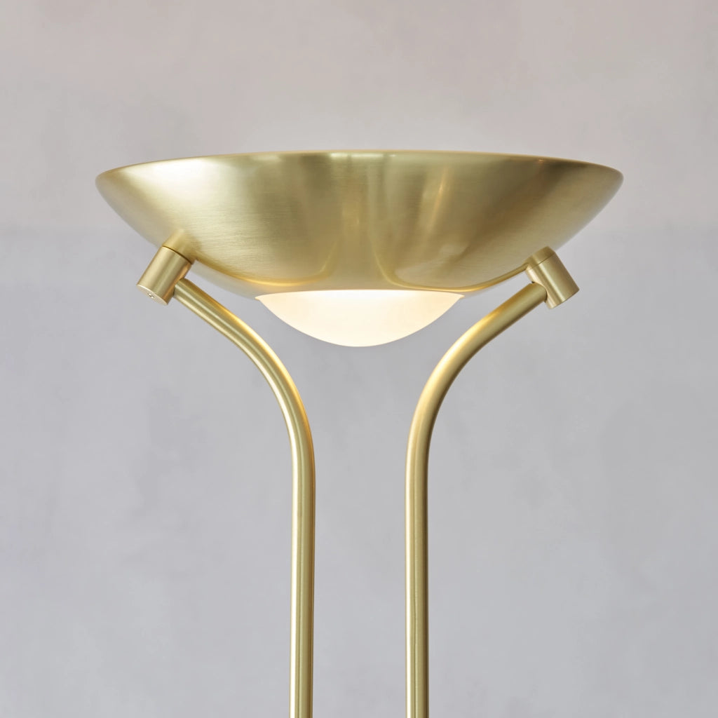 Lampada da terra Rome ottone satinato lettura Endon