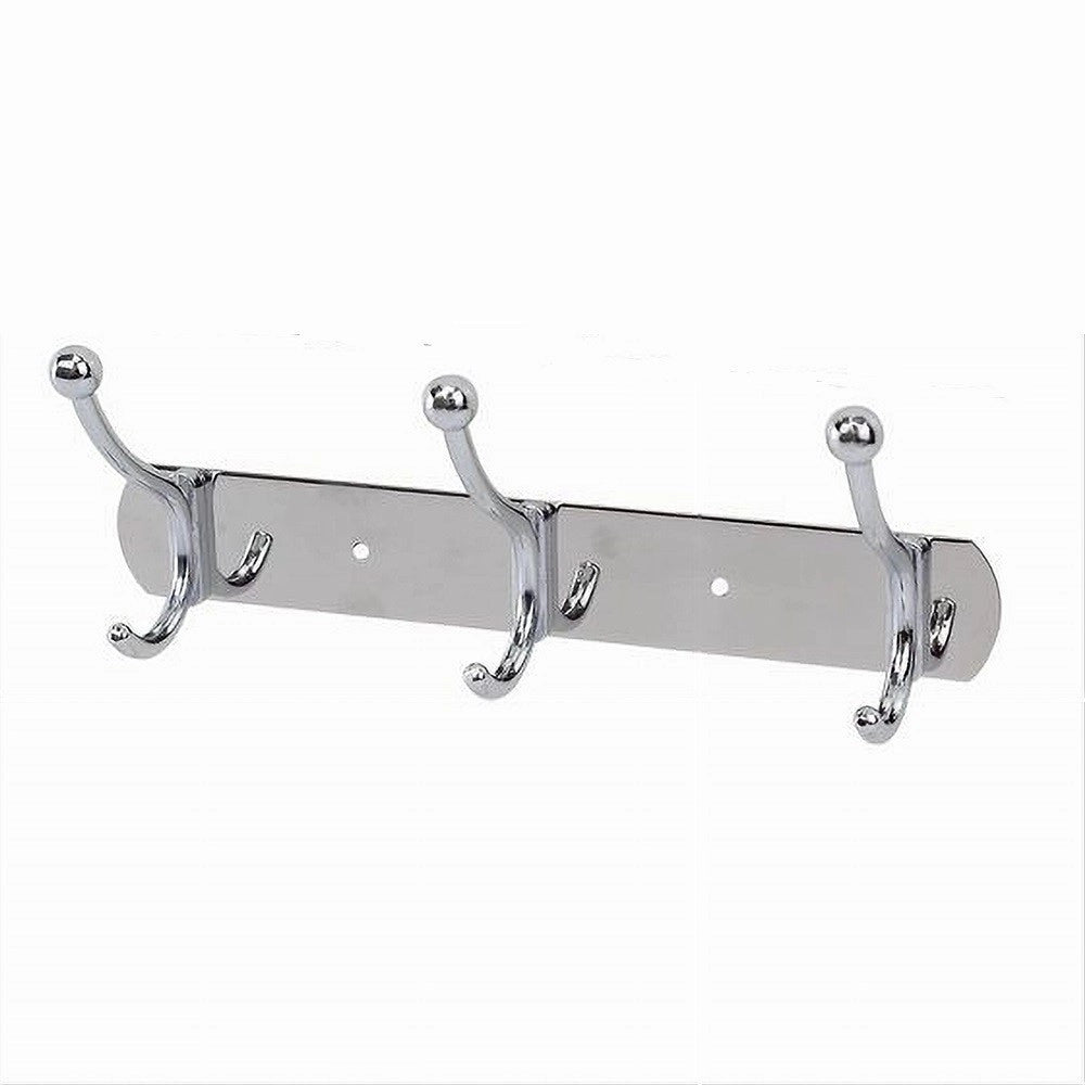 Trade Shop - Appendino Appendi Abiti Multiuso Con 3 Ganci Finitura Cromo Lucido 24,5 Cm 52670 -