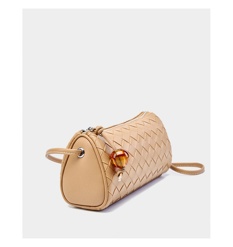 Borsa a cuscino da donna in vera pelle color bronzo