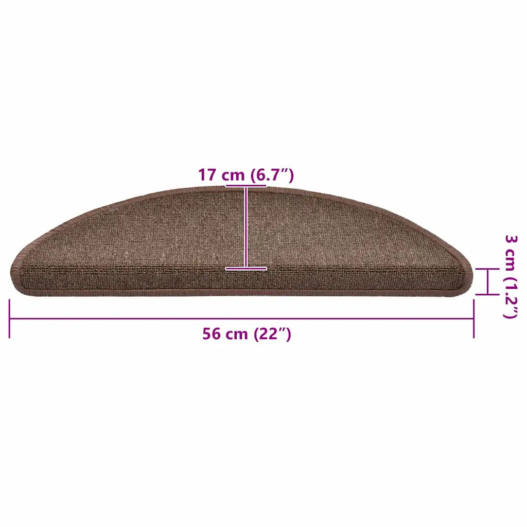 Tappetini per scale 20 pz 56x17x3 cm Marrone caffè Semicircolari 3365785