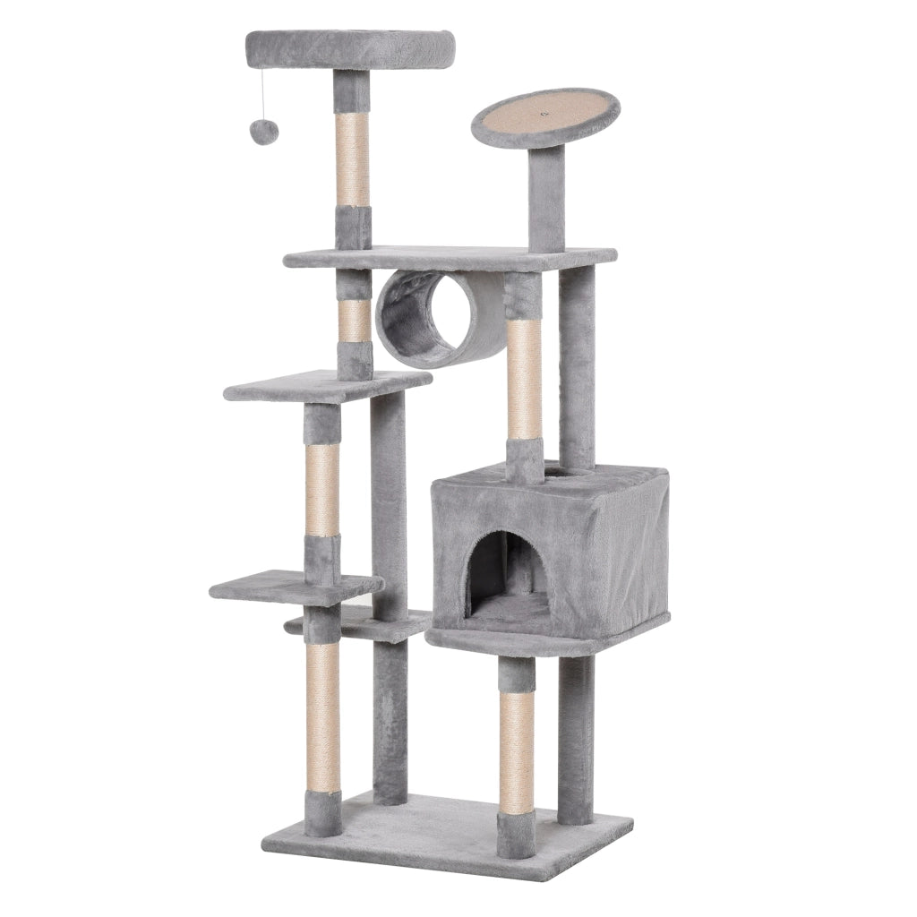 Tiragraffi per Gatti 165cm ¨C Xylo ¨C Colonna con Graffiatoio Trespoli Grigio 60x50x165cm