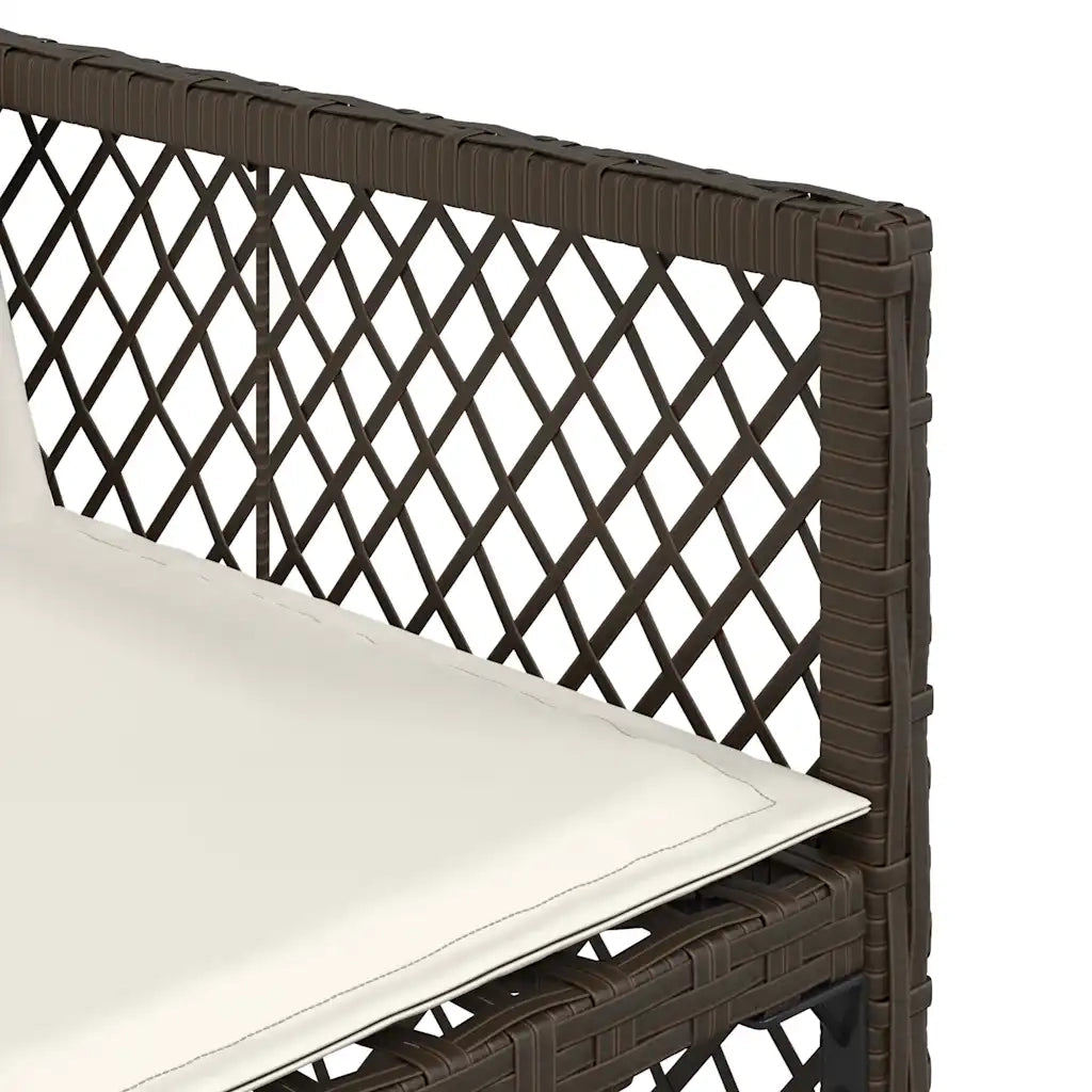 Set da Pranzo da Giardino 13pz con Cuscini Marrone Polyrattan 3210861