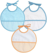 Pacchetto di 3 bavaglie a crocette in cotone 100% con un delicato tocco morbido | Colore: blu, dimensioni 19x19 cm - Bavaglie in cotone a maglia, facilmente chiudibili.