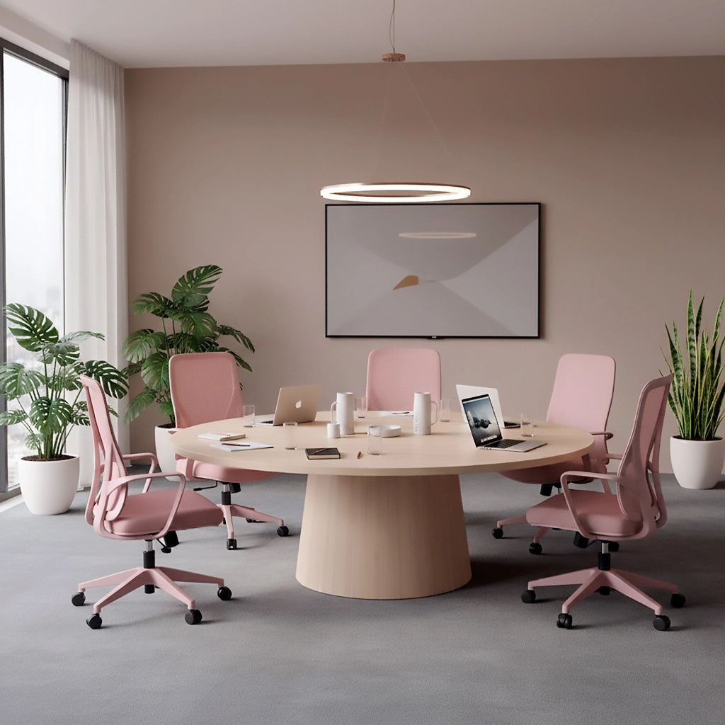 Sedia studio Hispanohogar altezza regolabile in tessuto rosa
