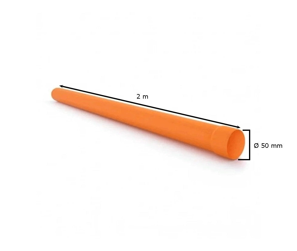 Tubo in pvc arancio a norma - uni en 1329 : Diametro - 50, Metri Lineari - 2 metri