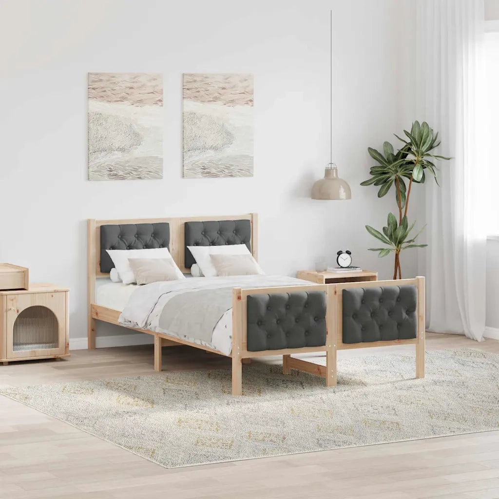 Struttura del letto Grigio scuro 120 x 190 cm Pino massello 878415