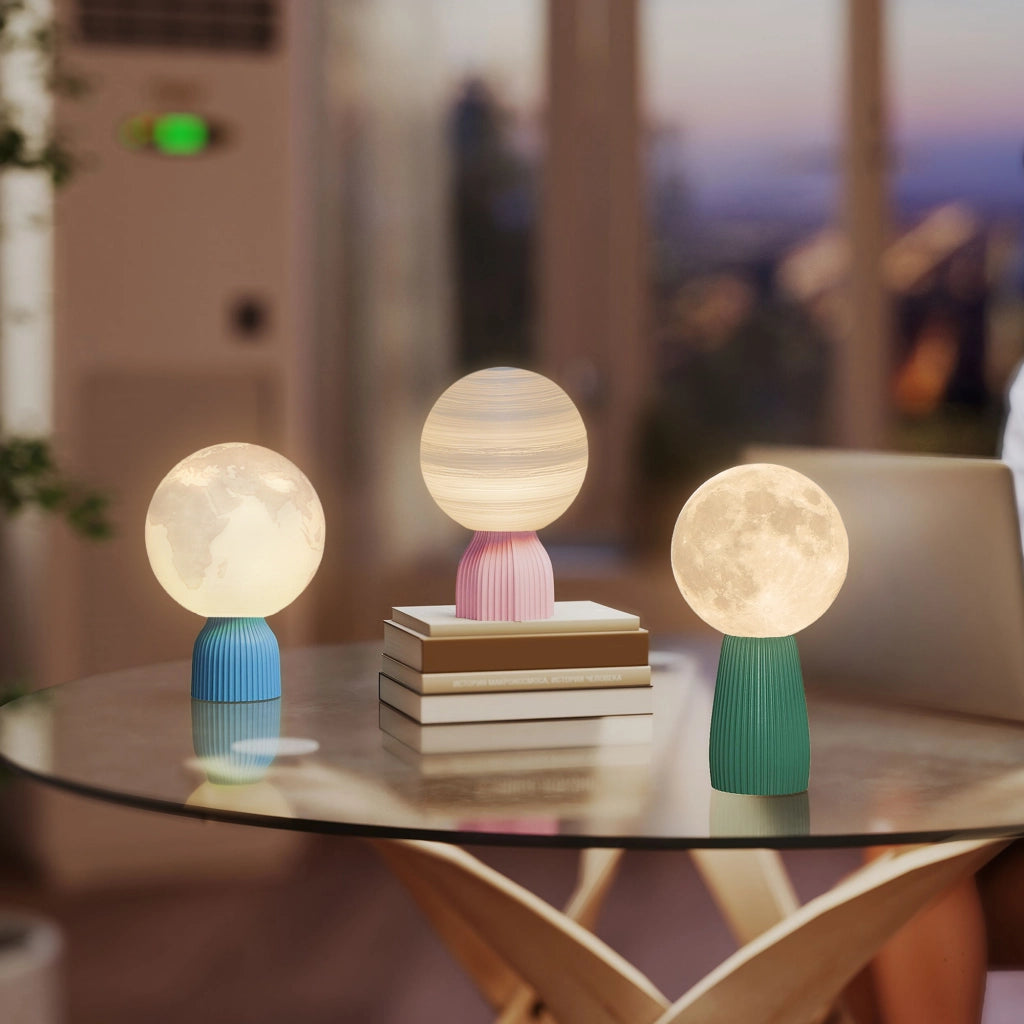 Lampada da Comodino 3D LED ¨C Minimal ¨C Bianco