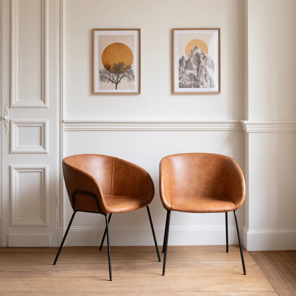 Set di 2 sedie ANDRE imitazione cognac
